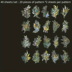 40 Sheets Retro Flower Plant Stickers for DIY Projects Notebooks