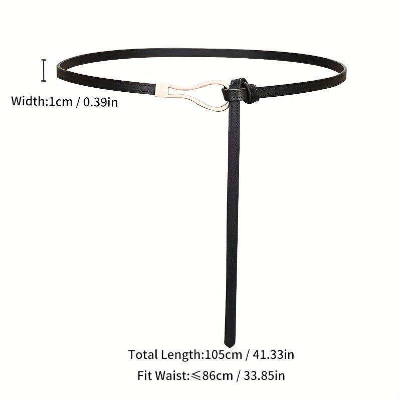 Thin Leather Belt Casual Dress Belt Classic Waistband for Women