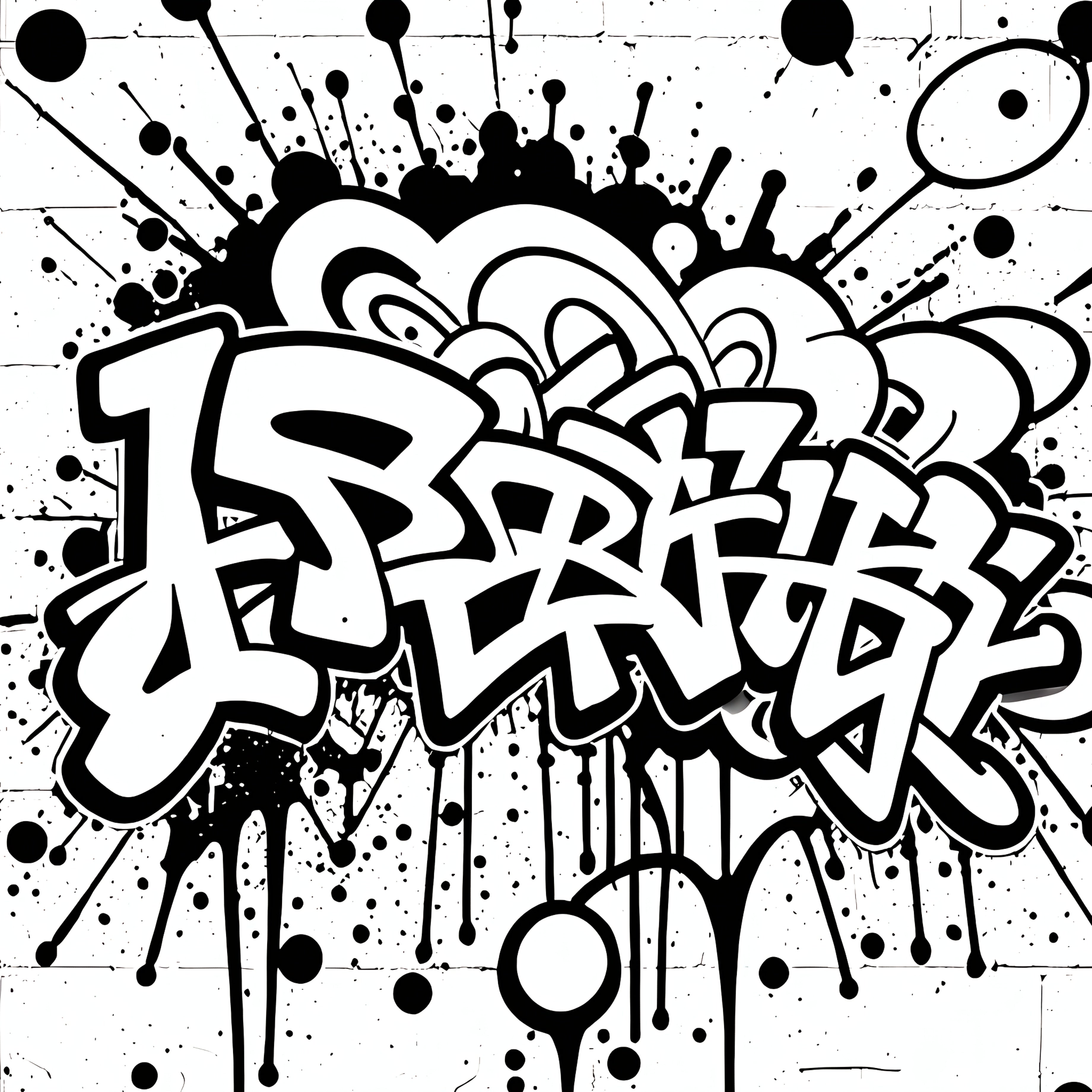 Street Graffiti Coloring Book for Adults - Urban Art Theme