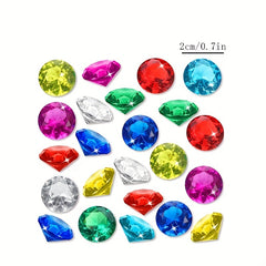 40pcs Diving Gems Pool Toys Large Acrylic Gems Pirate Treasure Chest