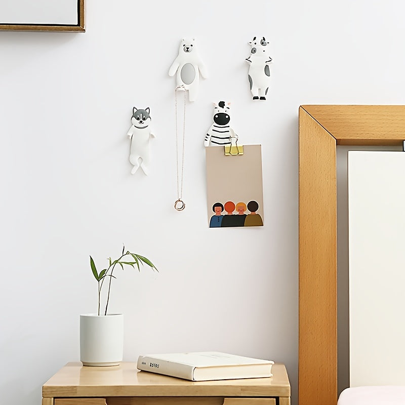 Animal shaped Bendable Rubber Hooks - Sticky Coat Bathroom Kitchen Storage
