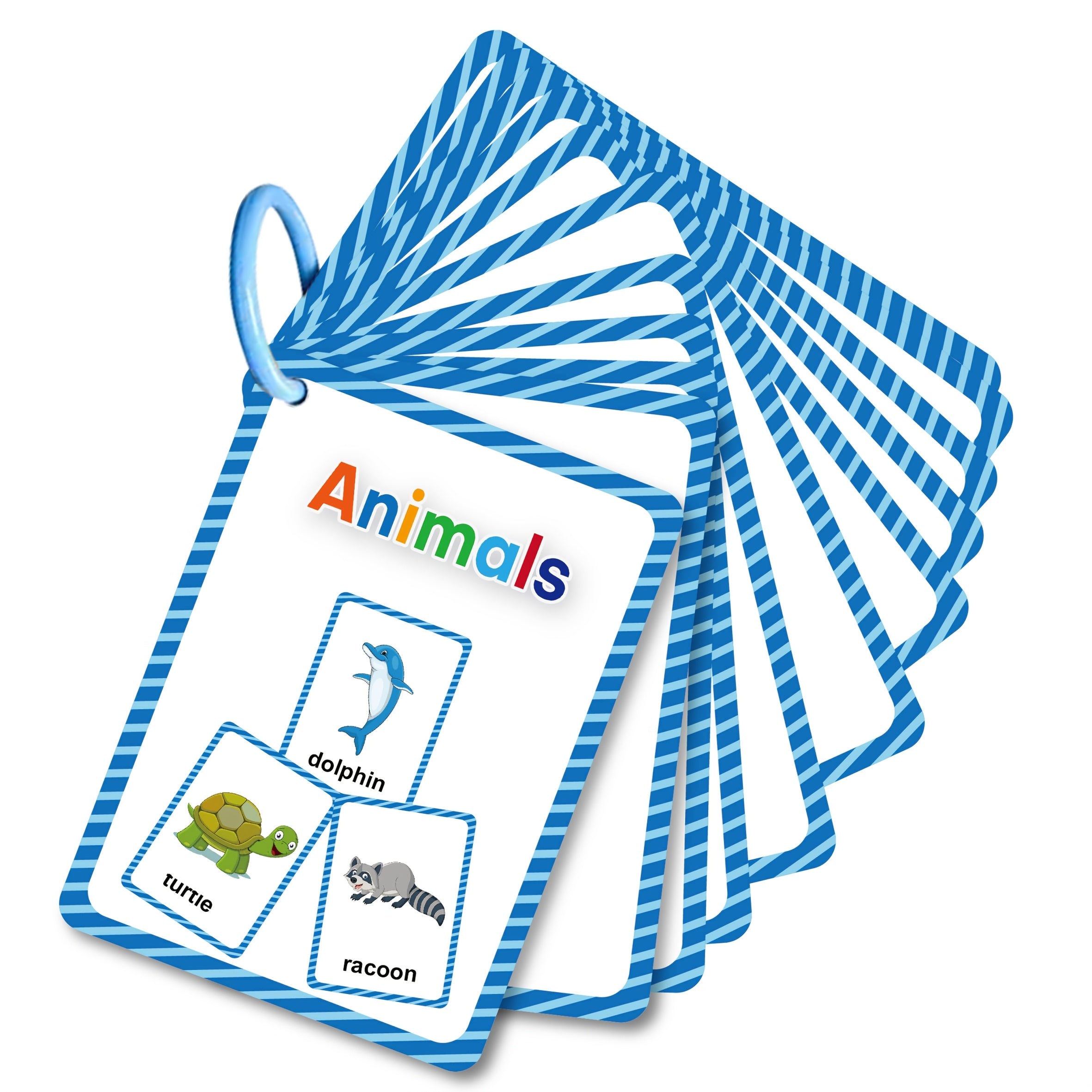 Animal Themed Learning Flashcards for Beginning Reading - 25 Cards