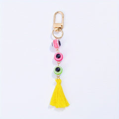 Evil Eye Keychain Amulet Good Luck Block Key Ring Purse Bag Backpack Car Accesso