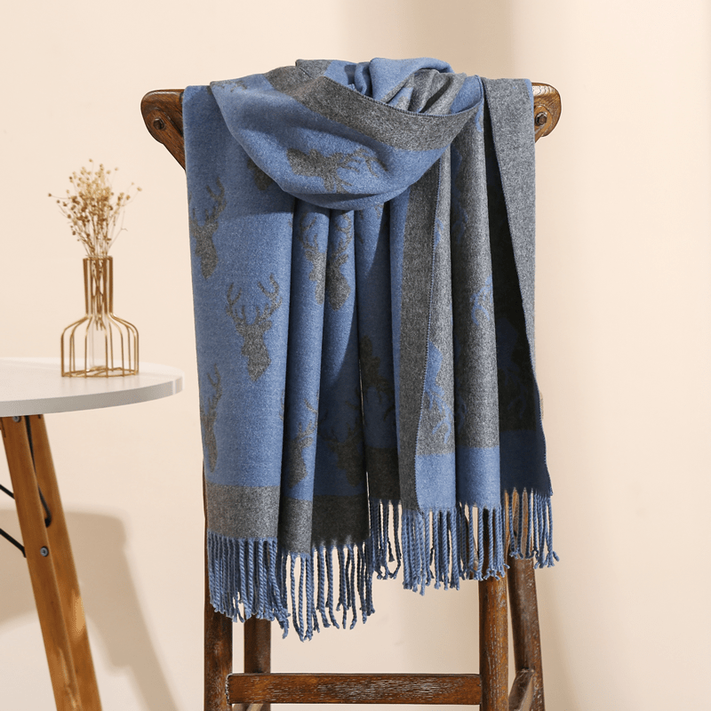 Set of 2 Fringe Trim Scarves