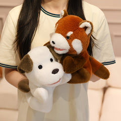 Raccoon Hand Puppet with Openable Mouth Funny Dog Interactive Toy