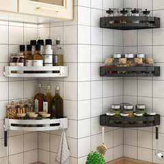 Wall Mount Spice Rack Holder Triangle Square Hanging Spice Organizer