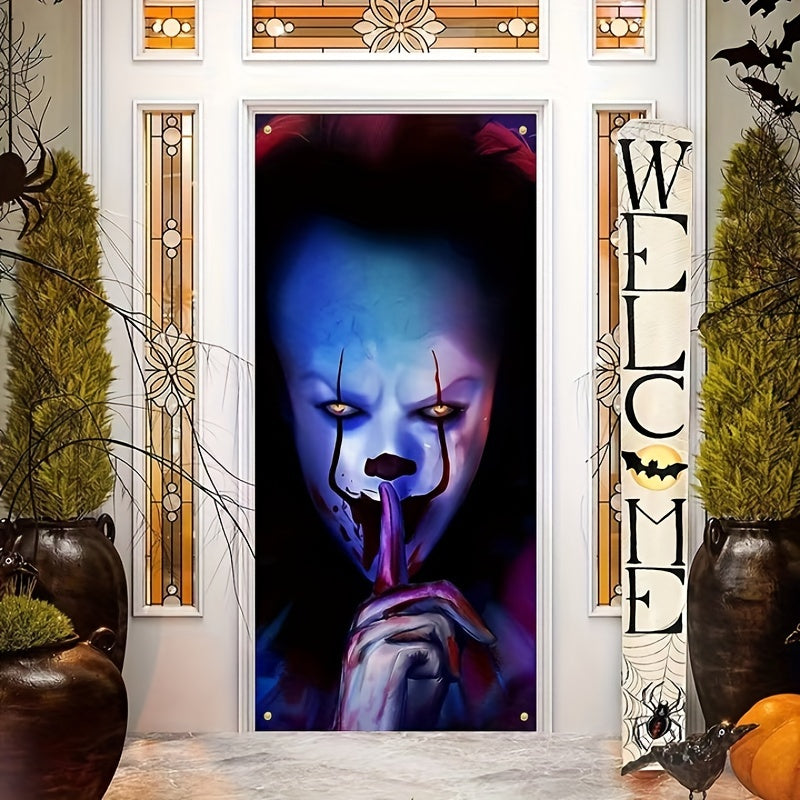 Halloween Door Cover Trick Or Treat Horror Scary Theme Backdrop
