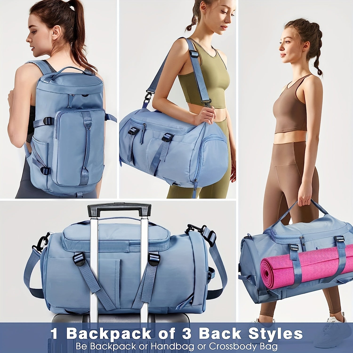 Sports Duffels Bag Shoulder Bag with Shoe Compartment