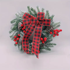 Bowknot Christmas Wreath Window Home Door Decor