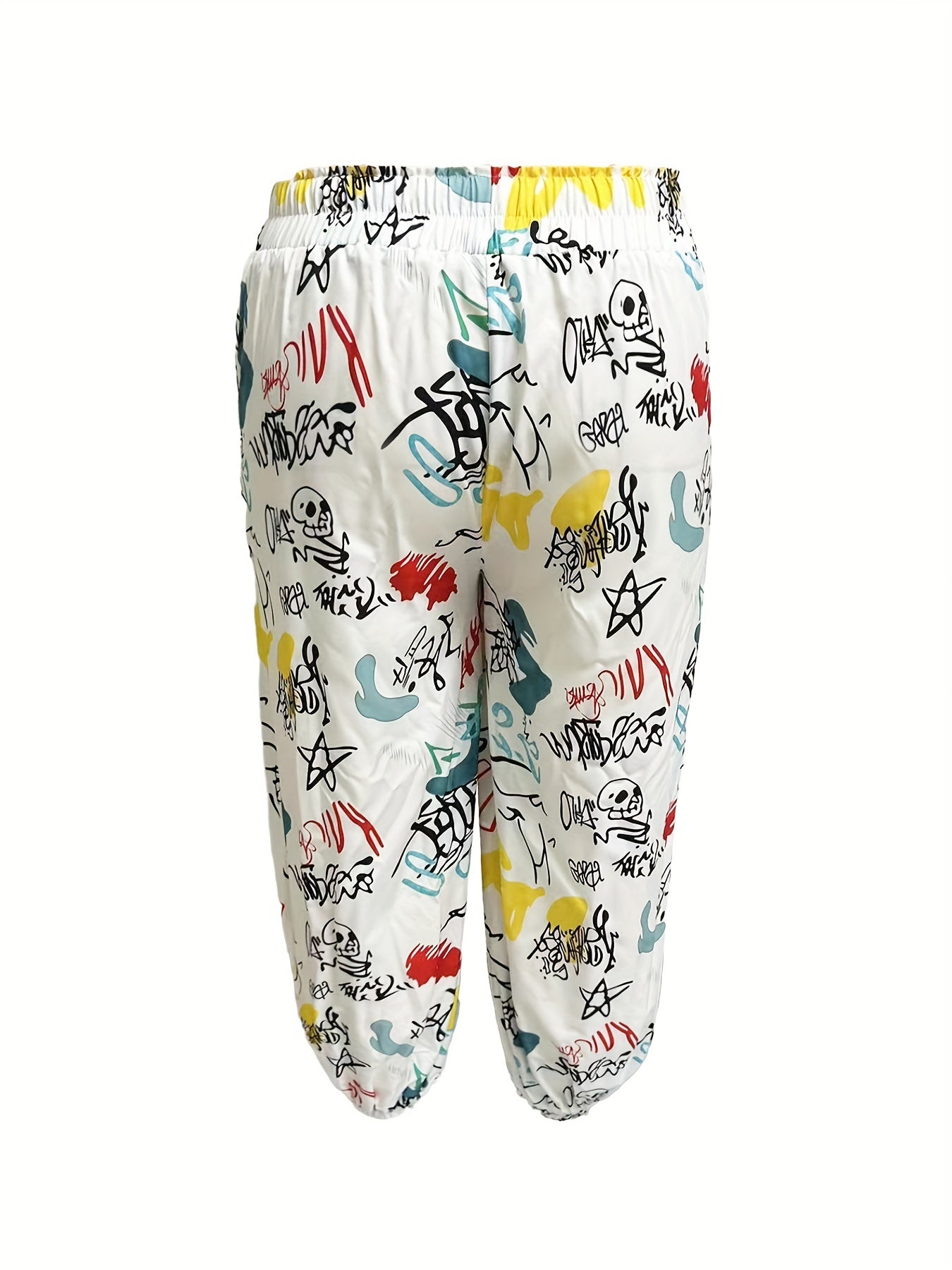  Tie Dye High Rise Drawstring Loose Carrot Pants