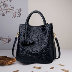 Floral Pattern Shoulder Bag With Zipper