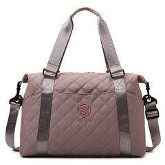 Large Capacity Argyle Pattern Travel Duffle Bag