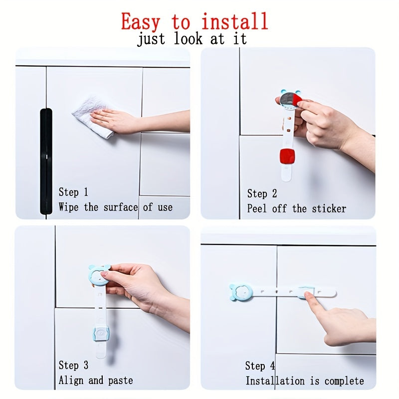 4pcs Baby Safety Locks Adjustable Multifunctional Baby Drawer Locks