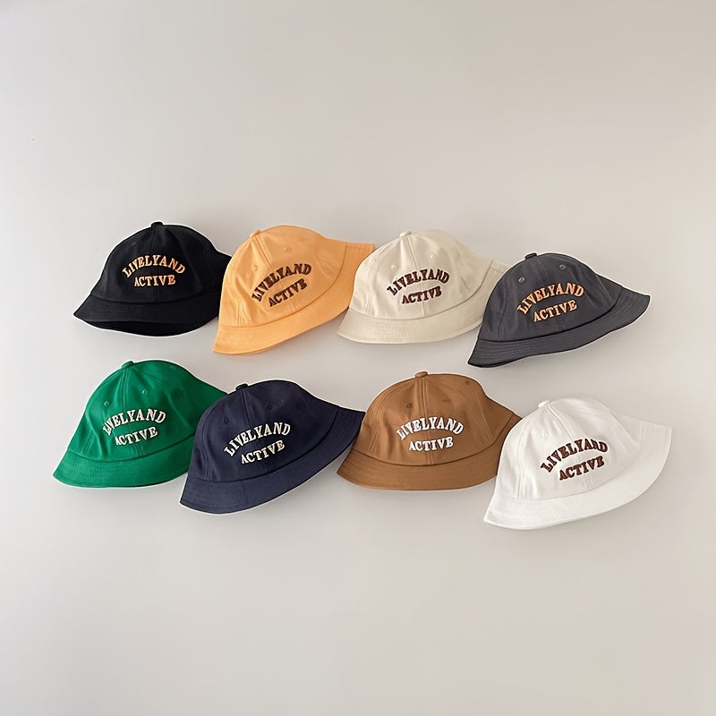 Baby Boys Casual Embroidery Bucket Hat Sun Protection Hat