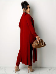 Women's Plus Solid Ribbed Knit Three Piece Set
