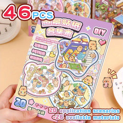 46pcs Landscape Sticker Collection 3D Villa Scene Stickers DIY Puzzle Toy