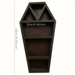 Wooden Gothic Coffin Holder Desk Organizer Storage Rack Wall Mounted