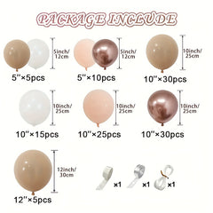 120pcs Brown Balloon Nude Rose Golden Double Filled Skin Tone Balloon