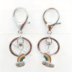 2pcs Rainbow FRIENDS Keychain For Keys Car Key Ring Couple Pendant Key Chains