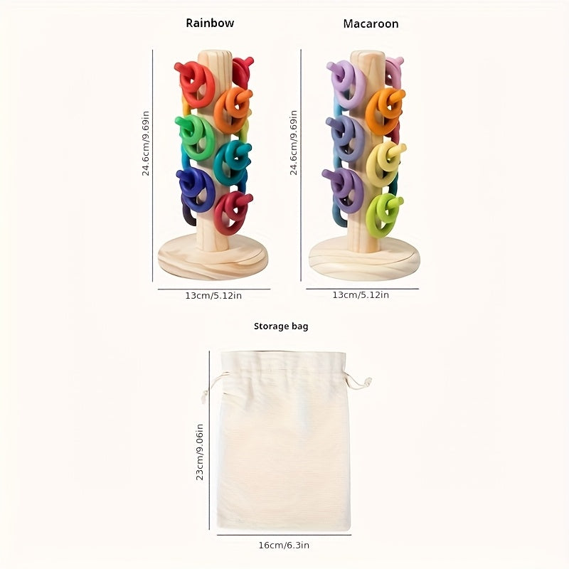 Wooden Rainbow Macaron Shape Sorting Toy
