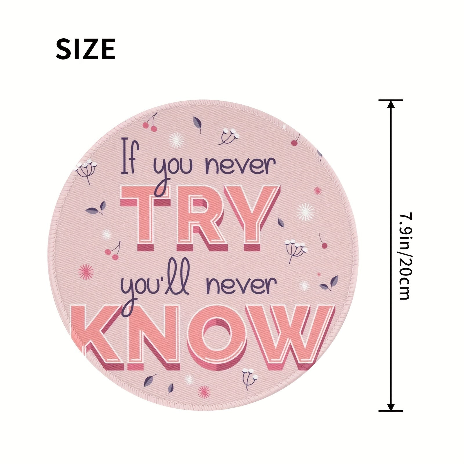 Round Mouse Pad 20x20cm Home Office Rubber Seam Border Sliding Mouse Pad
