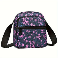 Women's Floral Print Messenger Bag Lightweight Nylon Crossbody Sling