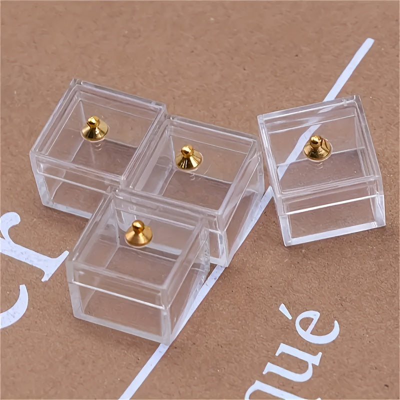4pcs Display Cases Transparent Plastic Storage Boxes for Dollhouse Accessories