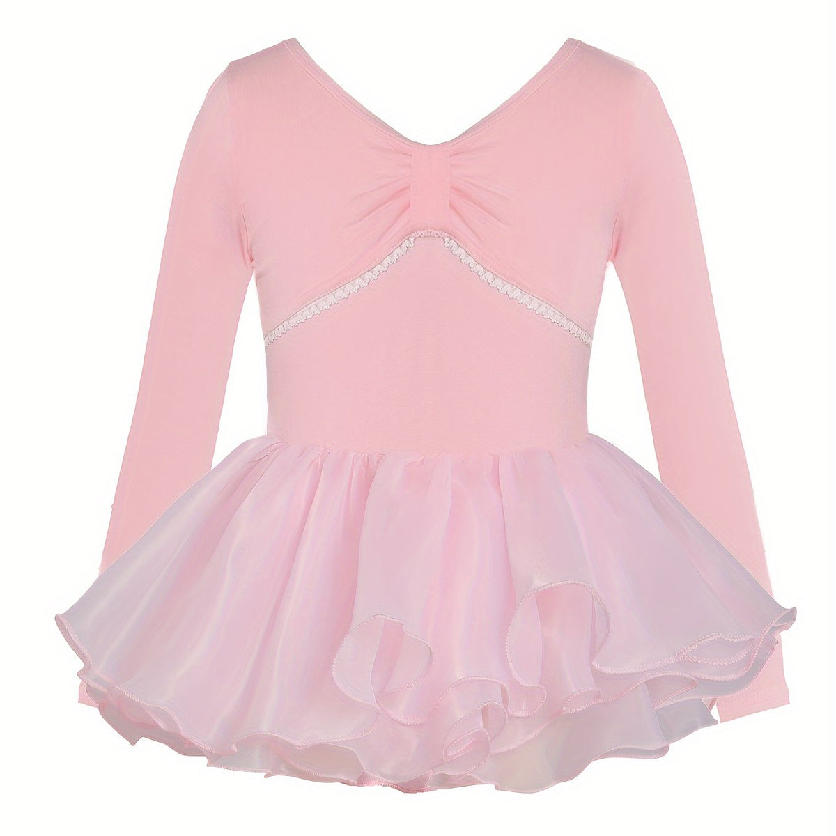 Girls Comfy Cotton Long Sleeve Ballet Tutu Dress