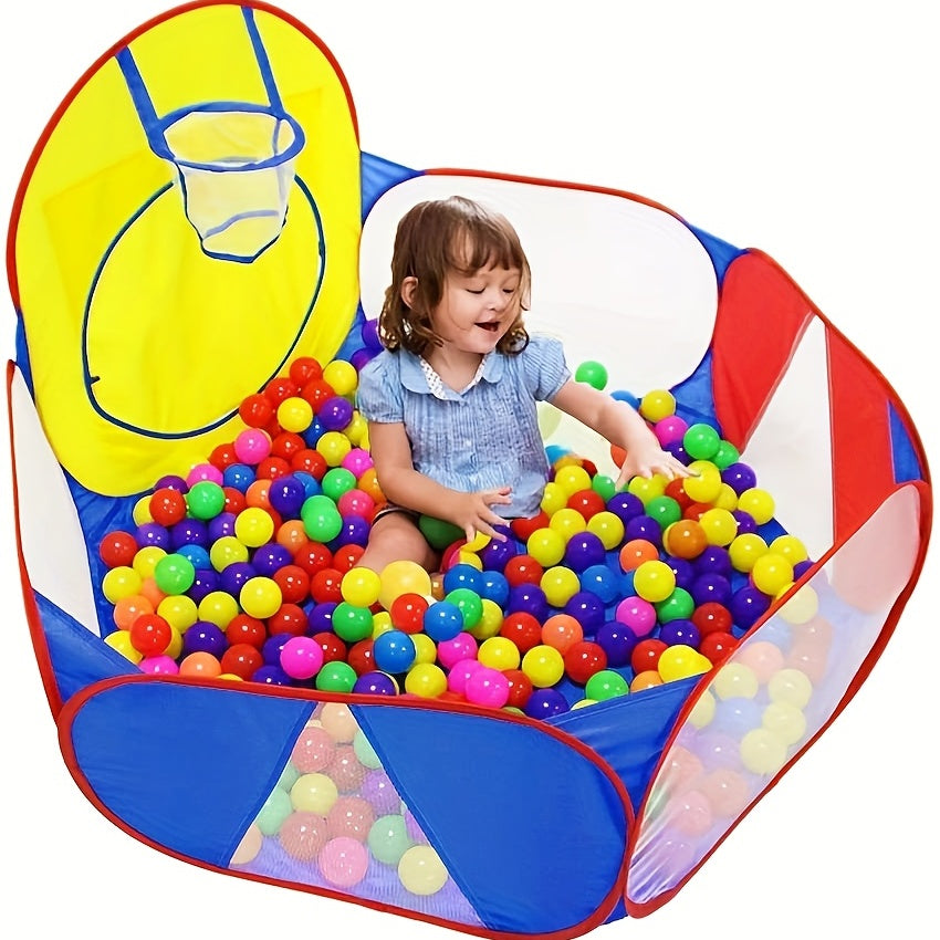 Large Kids Ball Pit Tent with Basketball Hoop & Storage Bag