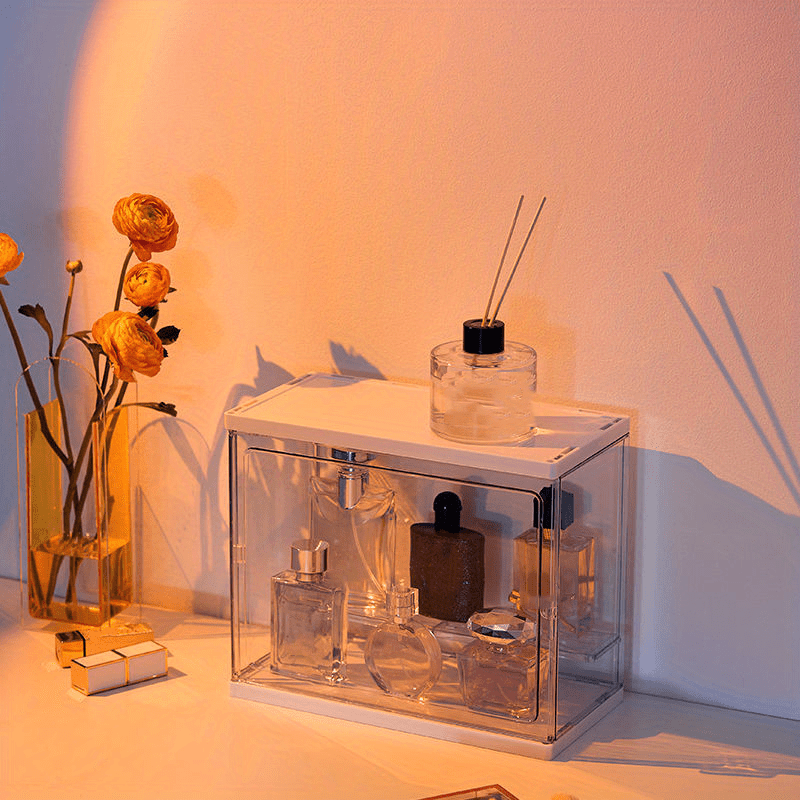 Stackable Perfume Display Case Stand with Ladder Shelf