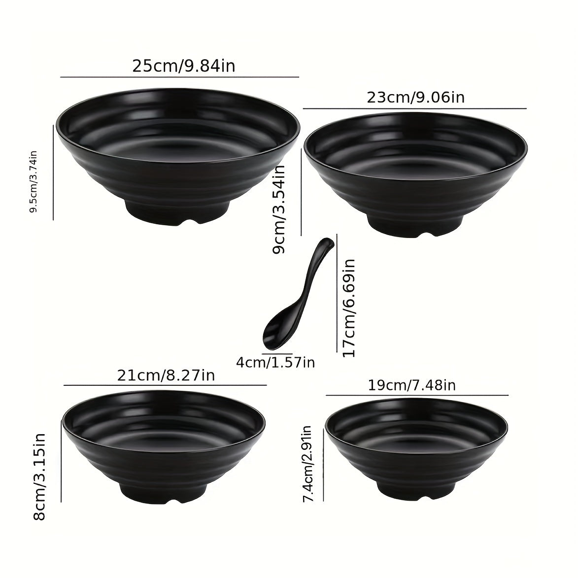 2pcs Bowl Set Dishwasher & Microwave Safe Pho Thai Miso Udon Bowl Set