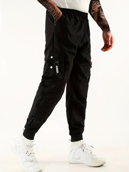 Flap Pockets Cargo Pants Men's Techwear Joggers Hip Hop Summer