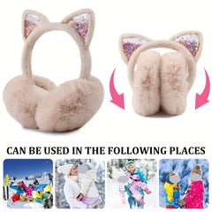 2 Pack Plush Ear Muffs Winter Ear Warmers Unisex Hand Wash Fabric