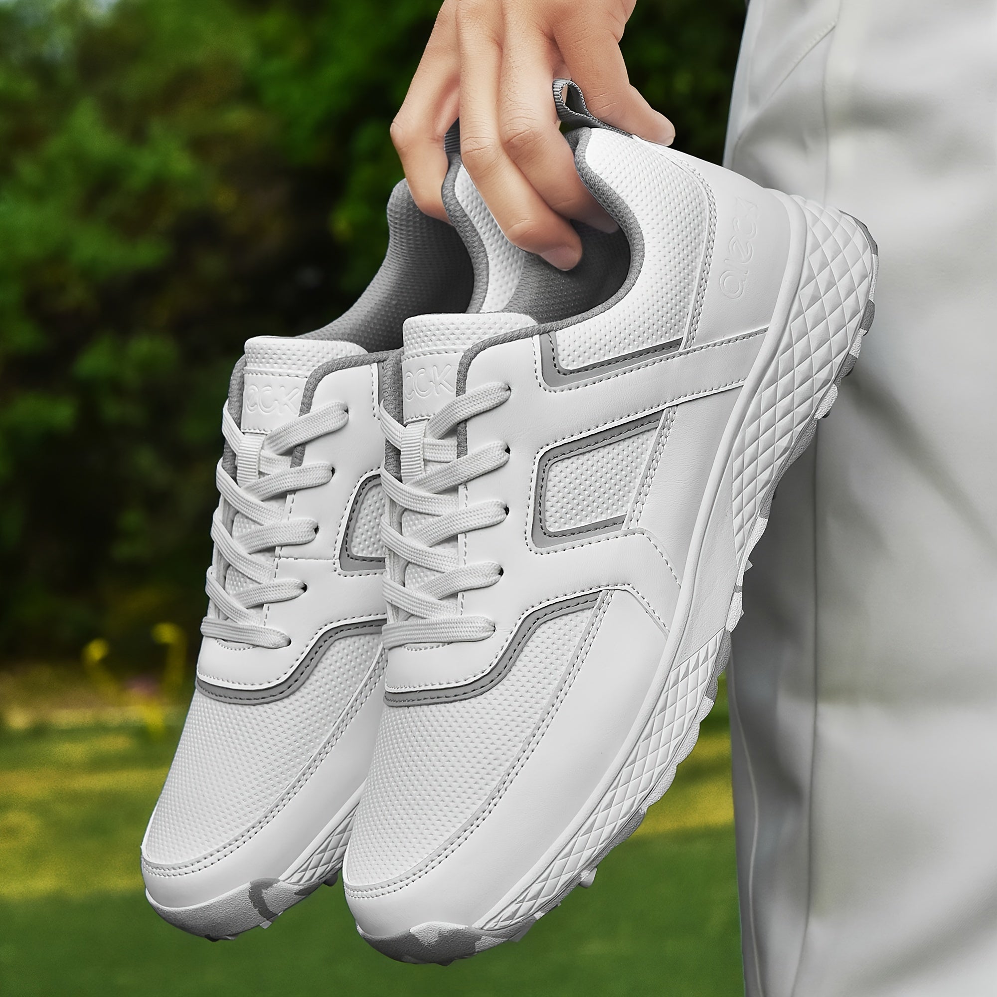 Men's Pro Golf Shoes w/ Spikes Non Slip Lace Up Sneakers