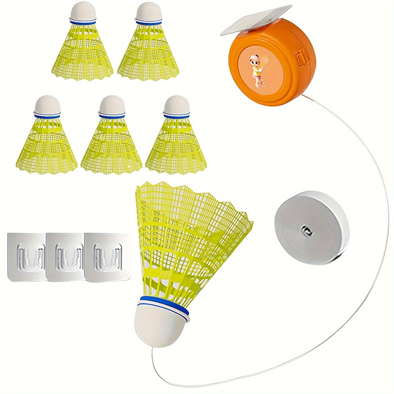 Badminton Rebound Trainer with 6 Balls