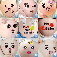 9pcs Pregnancy Belly Stickers w/ Fun Expressions, Gift for Expecting Moms