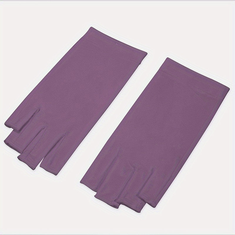 Soft Sunscreen Fingerless Gloves Elastic Casual Driving Cycling Short Ice Gloves