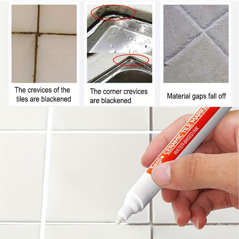 Waterproof Tile Marker Grout Pen Wall Seam Pen for Bathroom Decontamination