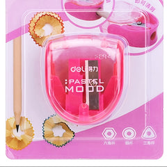 Durable Plastic Pencil Sharpener for School & Office Use with Pencil Holder