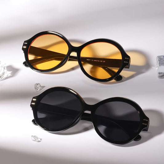 Round Frame Sunglasses Vintage Ladies Stylish Oversized Sunglasses For Women
