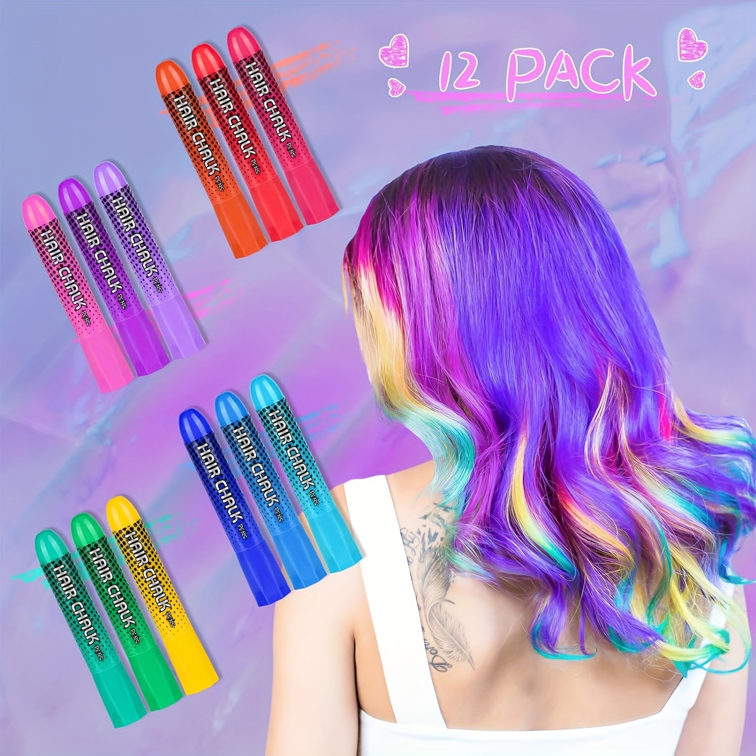 Water Based Hair Coloring Pen Bright Colors for Cosplay Proms