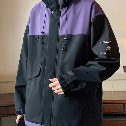 Men's Outdoor Hooded Jacket Windproof Waterproof Hiking Jacket