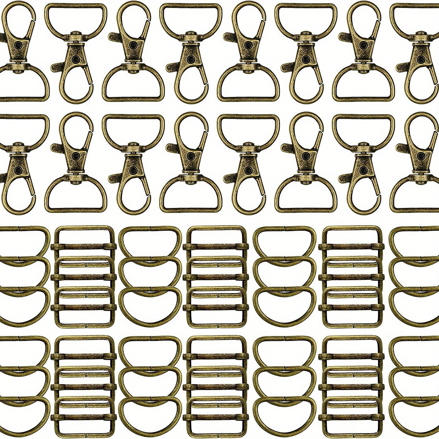 56PCS Zinc Alloy Rotating Lobster Clasp D Keychain Luggage Hardware Keyring Buck