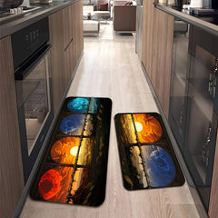 Building Pattern Rug Cartoon Bridge Floor Mat Rectangular Carpet