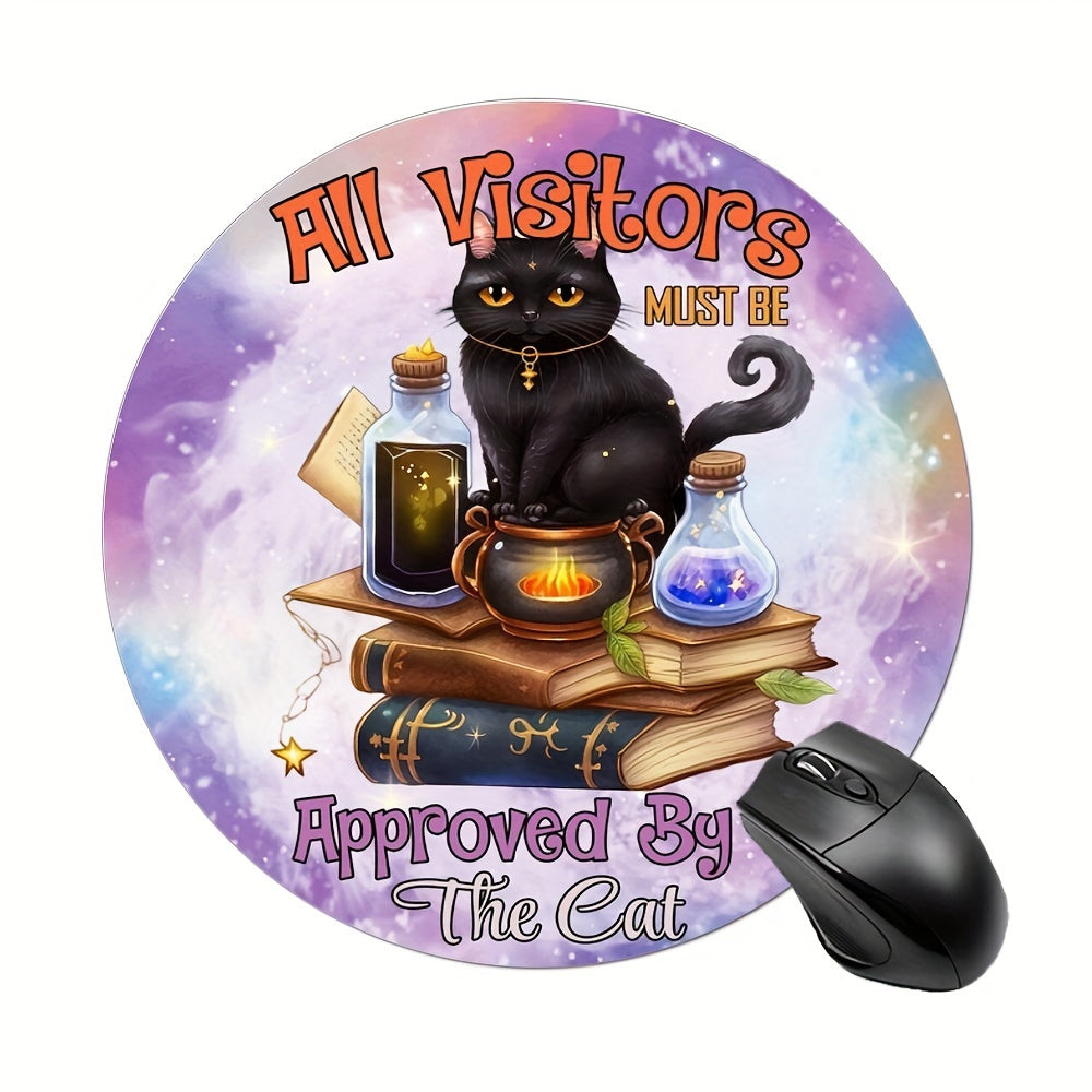 Cat Gaming Mouse Pad Round Mousepad Non slip Rubber Mouse Mat