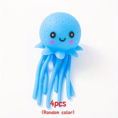 4pcs Squishy Jellyfish Squeeze Toys for Pool Holiday Party