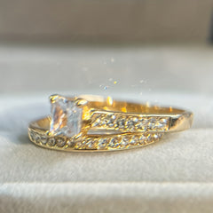 Zircon Engagement Rings Set Women Wedding Mens Ring