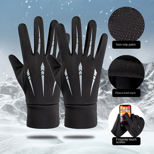 Windproof Waterproof Touchscreen Thermal Fleece Gloves for Outdoor Activities