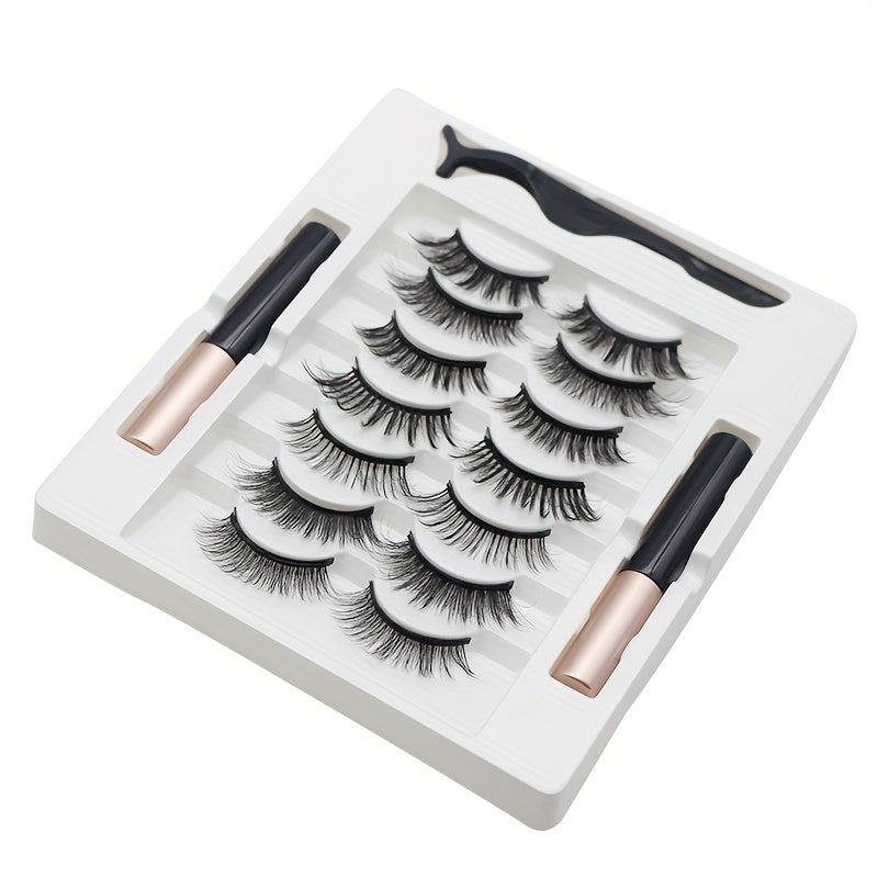 7 Pairs Magnetic Eyelashes Natural Look Easy To Put On, No Glue Needed