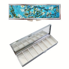7 Compartment Metal Pill Organizer, Daily Vitamin Storage Case for Travel